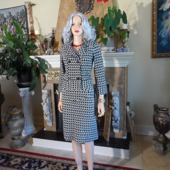 Diane Von Furstenberg Other - New Diane Von Furstenberg Black & White Print Knit Esperanza Skirt Suit Size 8-6